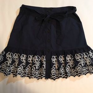 Navy Draper James Ruffle Hem Skirt